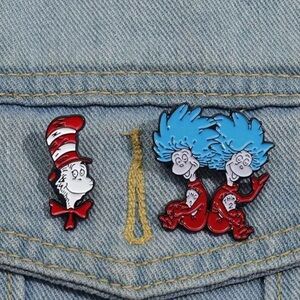 Dr. Seuss Red and Blue Character Enamel Pins